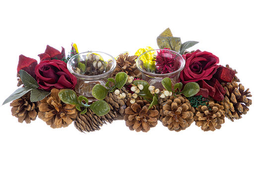 Новогоднее украшение подсвечник 33*15*8 см Санта на 2 свечи, прямоугольный - Elan gallery фото 5