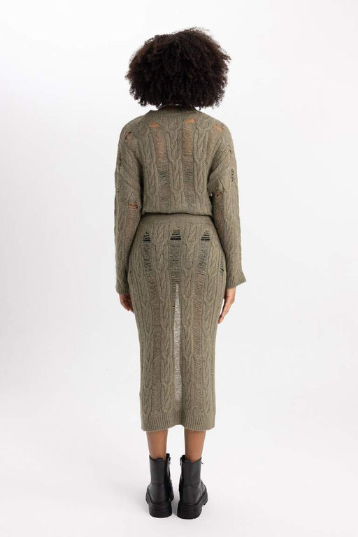 Трикотажная юбка-миди приталенного кроя - Defacto фото 9