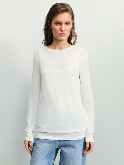 Двойной лонгслив из вискозы / Zarina  фото 3