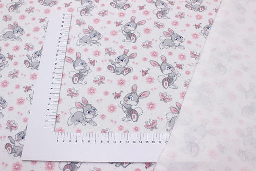 Фланель "Игривые зайчата", ш.0.95м, хлопок-100%, 170гр/м.кв