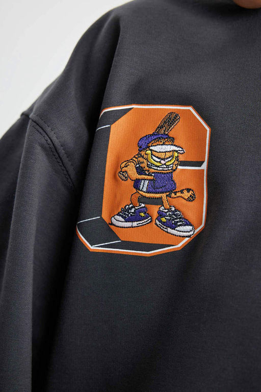 Толстовка с круглым вырезом Garfield для девочек - Defacto фото 5