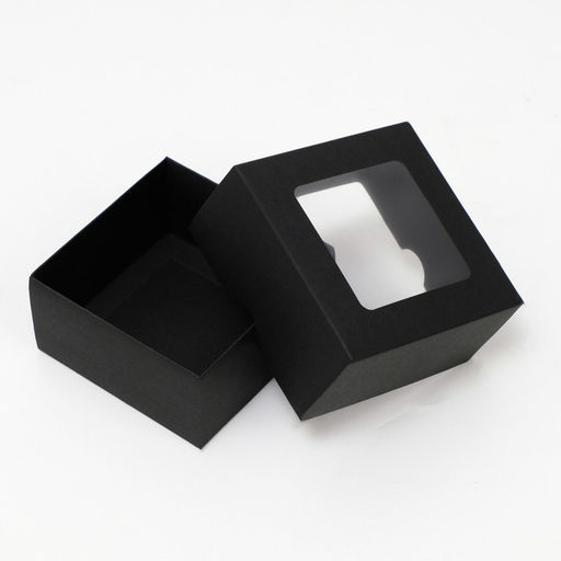 Цена за 10 шт. Коробка складная, крышка-дно, с окном, черная, 10 х 10 х 5 см - UPAK LAND фото 3