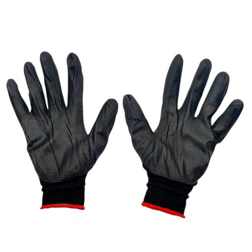 Перчатки трикотажные нейлоновые с черным нитриловым покрытием