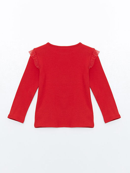 Uzun Kollu Minnie Mouse Bask?l? K?z ?ocuk Ti??rt