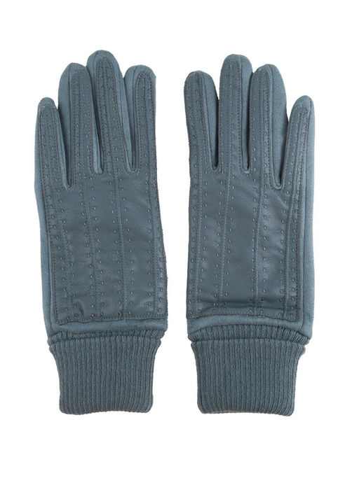 Перчатки из экокожи и шерсти