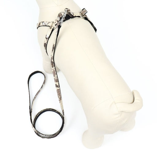 Комплект амуниции двухслойный, размер S, поводок 120 х 1 см, ОШ 24-38 см, ОГ 29-41 см, камуфляж 968 - Пижон фото 3