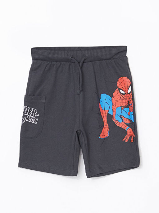Beli Lastikli Spider-Man Bask?l? Erkek ?ocuk ?ort