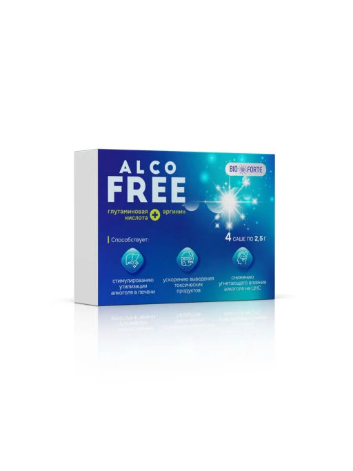 АлкоФРИ BioForte антипохмельный комплекс, саше 2.5 г, 4 шт.
