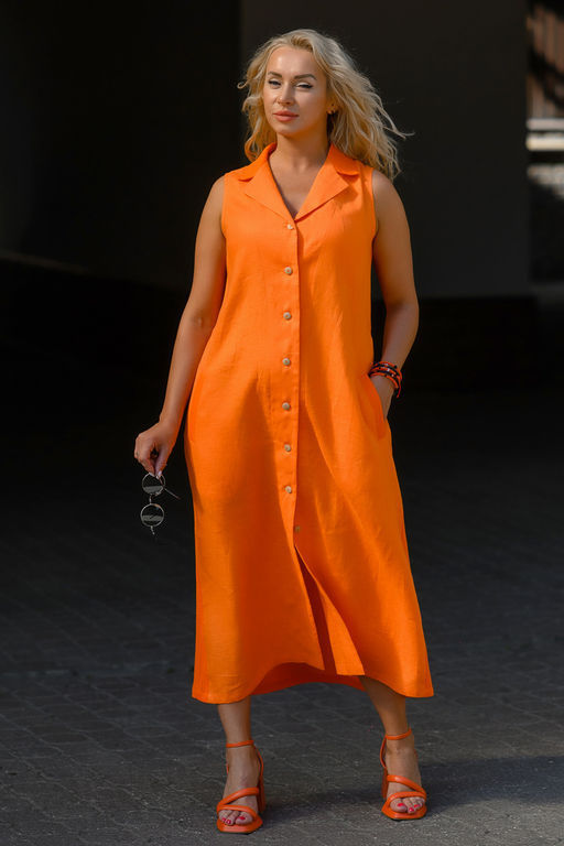 100% ЛЁН+100% ХЛОПОК ПЛАТЬЕ-САРАФАН - Новый лен фото 8