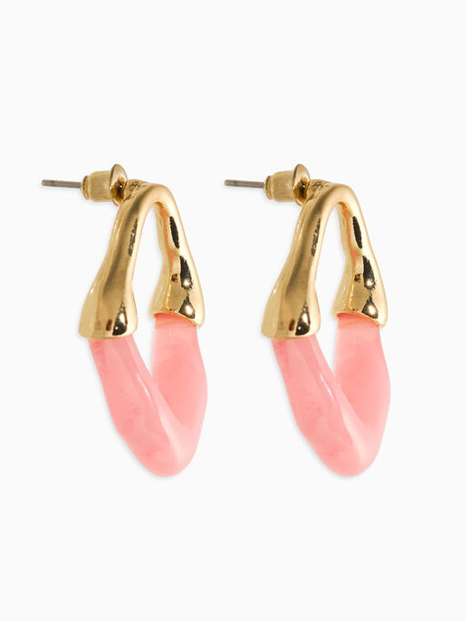 Серьги акрил «Сталактиты», розовые в золоте