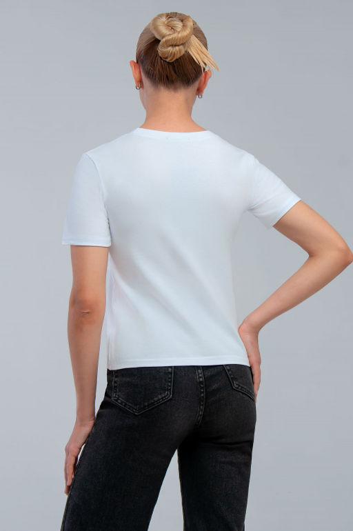Арт. 3748 Футболка женская 42-50 (5 шт) Цвет:белый - Калинка фото 4