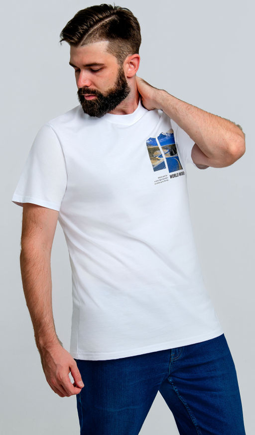 Арт. 61140 Футболка мужская 48-58 (6 шт) Цвет:белый - Идеал фото 3