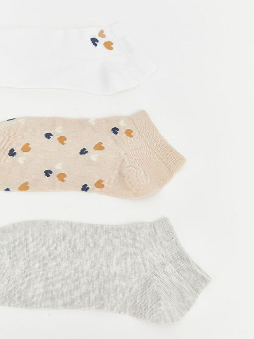 Kalp Desenli Kad?n Patik ?orap 5li