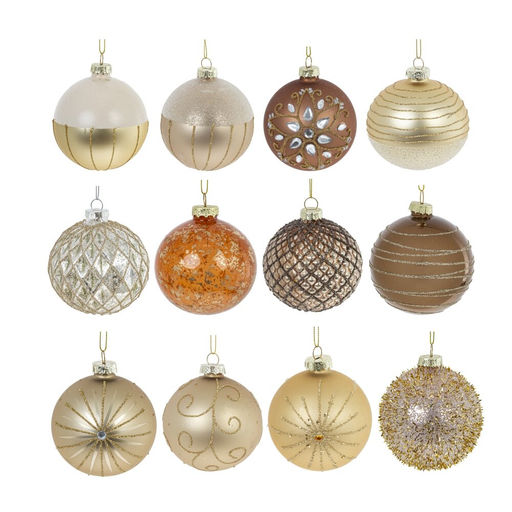 Набор из 12шт Украшение новогоднее "Шар", D 8 см, L35 W25 H8,5 см