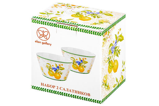 Набор 2 салатников 13*13*7,5 см 600 мл Лимоны NEW BONE CHINA - Elan gallery фото 17