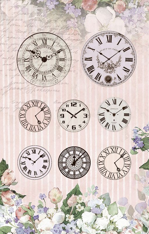 Love2art бумага рисовая KPR/R 32 x 22 см СК/Распродажа 0066  Циферблаты