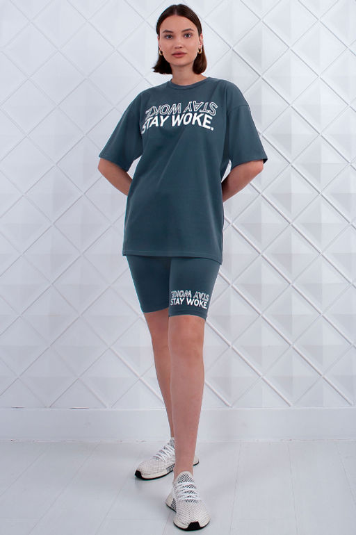 Арт. 5733 Костюм с велосипедками 42-50 (5 шт) Цвет:верх-хаки, низ-хаки