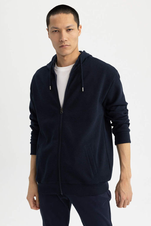 Толстовка Comfort Regular Fit с капюшоном на молнии - Defacto фото 3