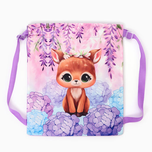 Сумка детская «Оленёнок», 35×30 см, фиолетовая