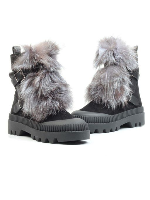 04-M20-5046 Ботинки зимние женские (натуральная замша, натуральный мех) - Фабричный китай фото 14