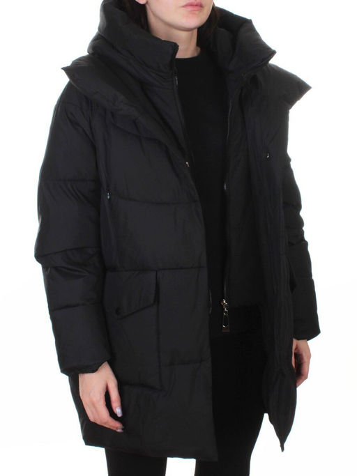 Z24-830 BLACK Куртка зимняя женская оверсайз (200 гр. тинсулейт)