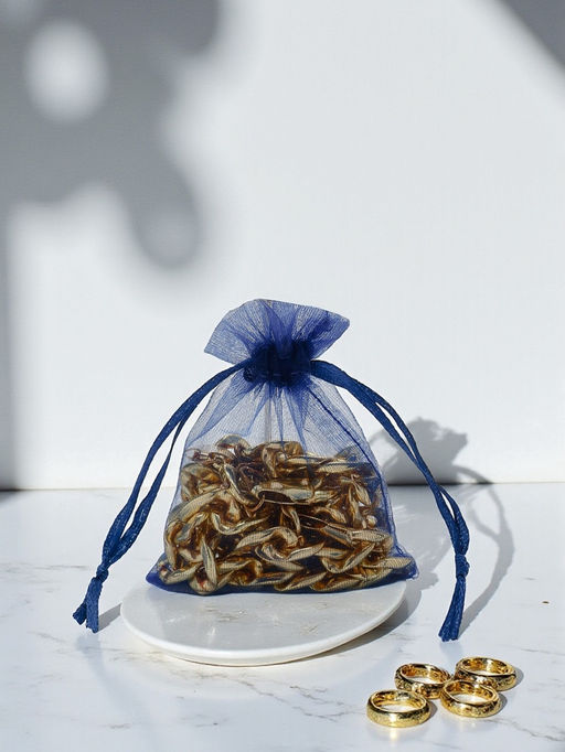 Набор мешочков подарочных 100 шт. 7×9 см ( ±1 см), тёмно-синий