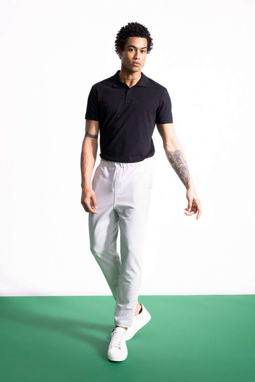 DeFactoFit Slim Fit Dar Kesim K?sa Kollu Pamuklu Sporcu Polo Tisort фото 5