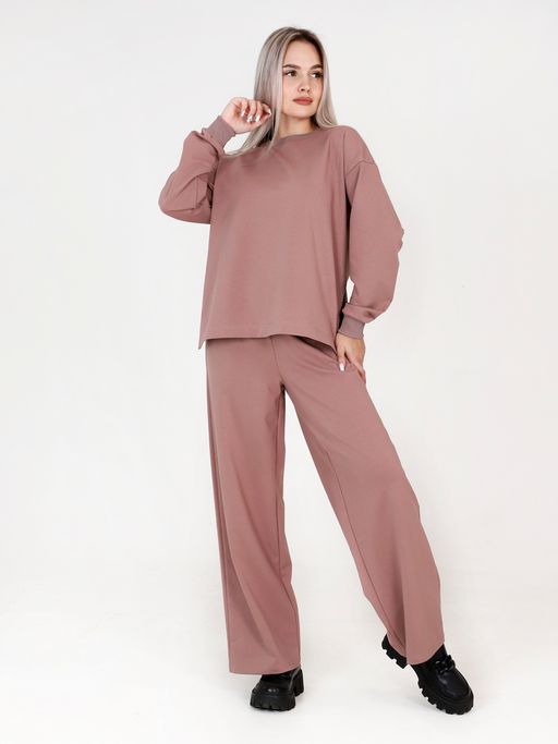 Костюм женский К-228 (футер с лайкрой) Какао