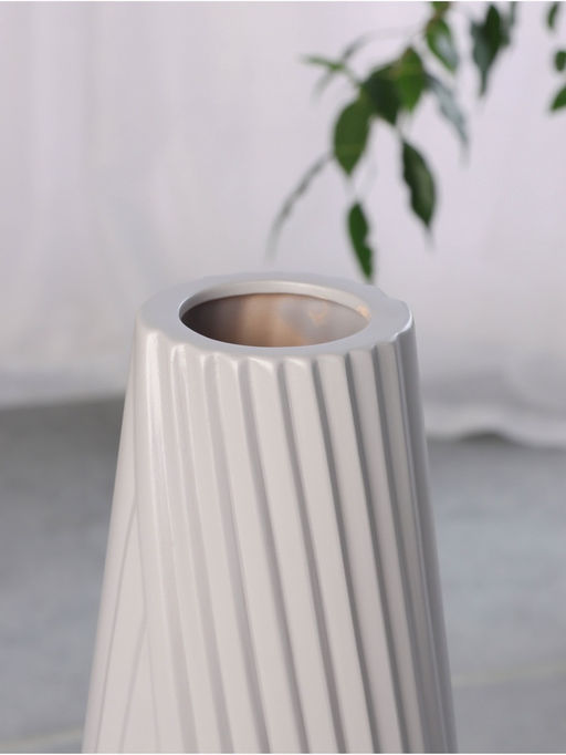 Ваза напольная «Айко», 58×13 см, керамика, серая