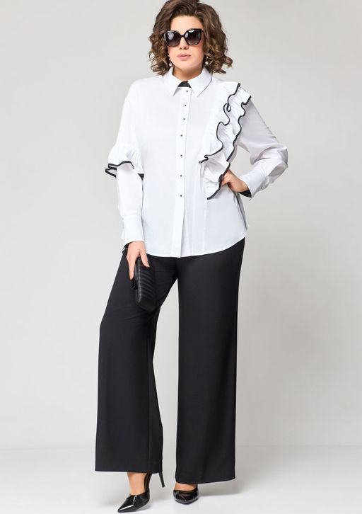 Блуза EVA GRANT 7136-1 белый с черным