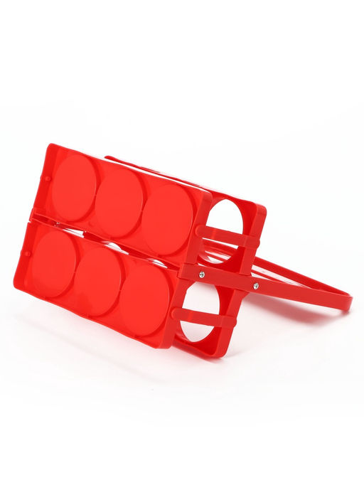 Переноска, подставка для 6 бутылок, 33 х 27,2 х 18 см, внутренний диаметр 7,8 см, красный - Simaland фото 5