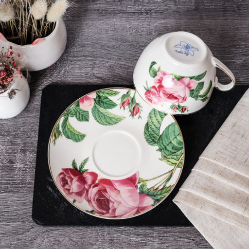 Чайная пара 2 предмета 270 мл / 17-127# / Роза в подарочной упаковке - Галеонтрейд фото 3