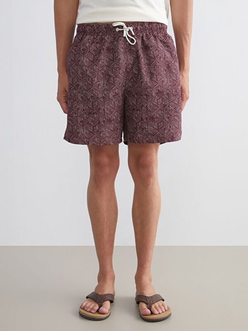 K?sa Boy Desenli Erkek Deniz ?ortu