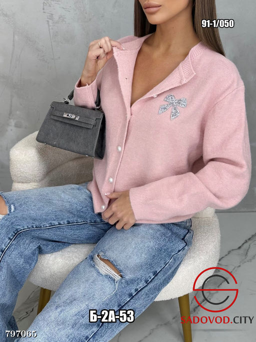 Кардиган кашемир (с бантиком из страз) - Bruno фото 4