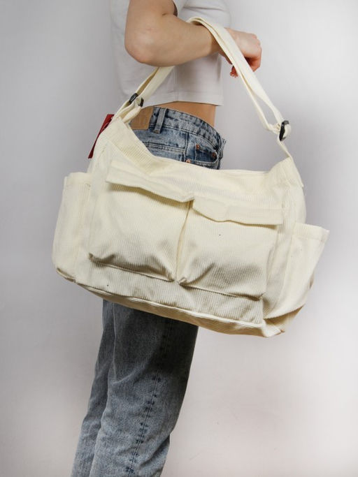 Сумка женская текстиль JN-225-675, 1отдел, плечевой ремень, белый вельвет SALE 261793 - Bobo фото 5