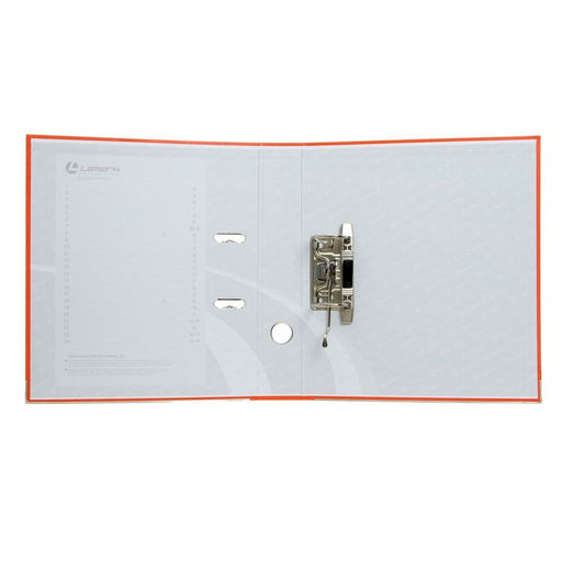 Папка-регистратор А4, 50 мм, Calligrata, полипропилен, металлическая окантовка, карман на корешок, собранная, оранжевая  фото 2