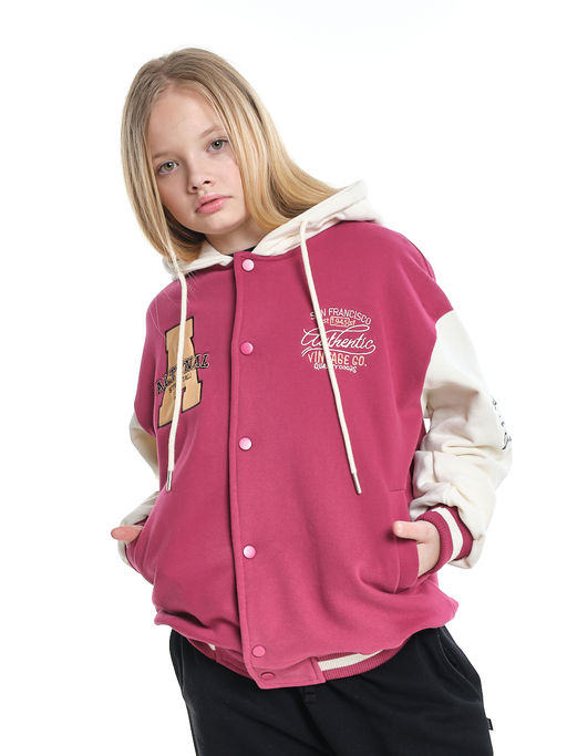 Толстовка с капюшоном с принтом 33-7647 красный - Mini maxi фото 9