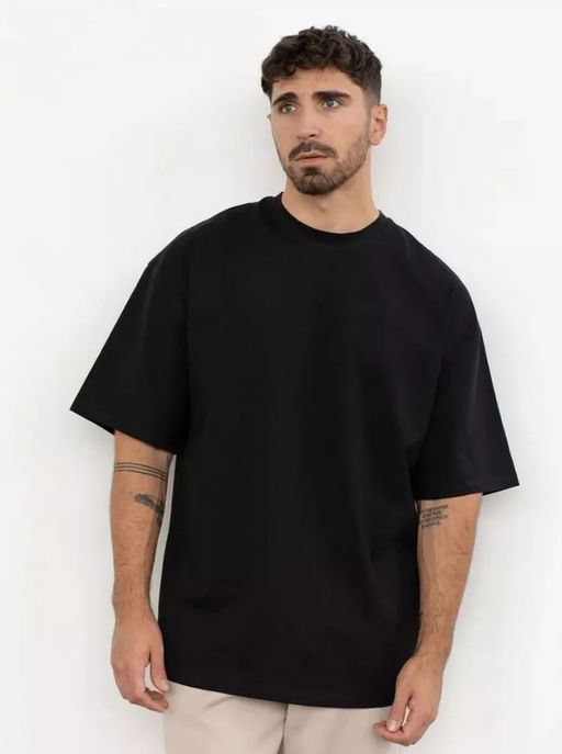 KM1862 Футболка OVER SIZE (хлопок) ЧЕРНЫЙ