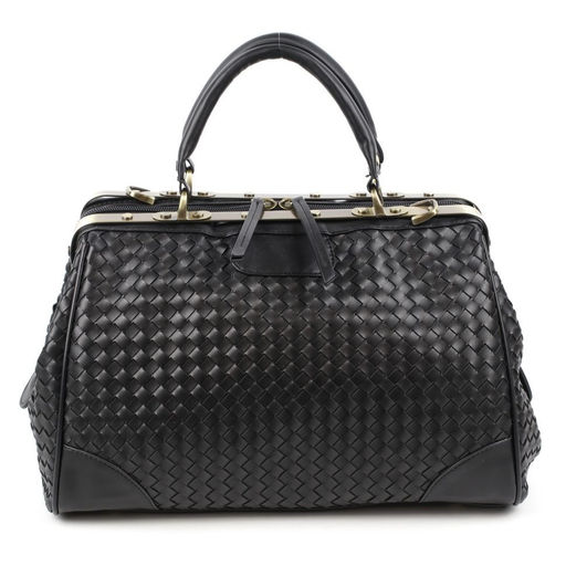 Мужская средняя дорожная плетеная сумка саквояж из эко-кожи 0110-1 - Sergio valentini фото 2