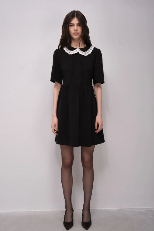 Черное платье-мини с воротником «Питер Пэн» - Incity фото 6