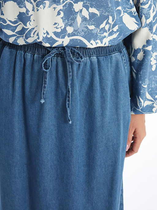 Beli Lastikli Kad?n Jean Etek