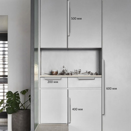 Ручка торцевая CAPPIO RP100SC, L=400 мм, цвет матовый хром, 4 шт.