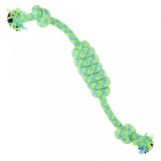 Игрушка для собаки Морской узел 25х3х3см, текстиль, орнамент, цвета микс (красный, зеленый, синий), Пэт тойс (Pet toys) (Китай)  фото 3