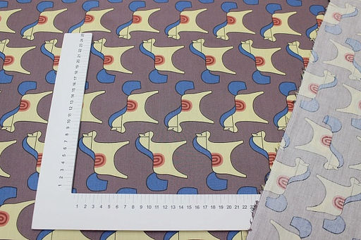 Сатин Деревянная лошадка цв.лилово-коричневый, ш.2.35м, хлопок-100%, 110гр/м.кв - Купава фото 2