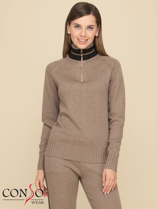 Conso/KS 190608 - cappuccino Костюм женский: джемпер+брюки фото 2