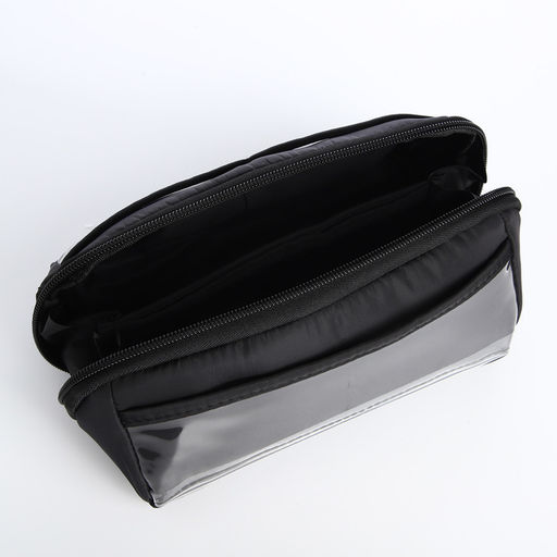 Косметичка на молнии, маленькая, с отделами, чёрная - Simaland фото 3
