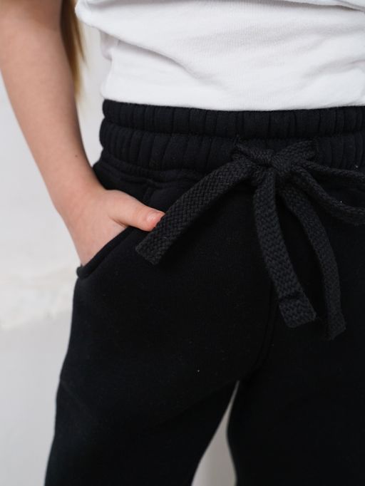 Брюки футер 3-х нитка с начесом ,черные - Binita фото 5