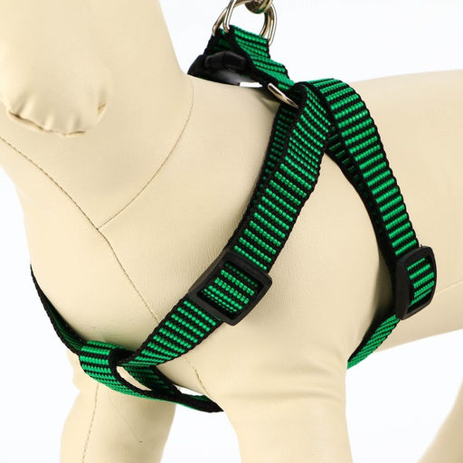 Комплект амуниции рельефный, поводок 120 х 2 см, ОГ 44-50 см, зелёно-чёрный - Пижон фото 2