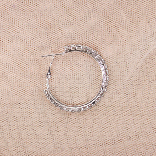 Серьги-кольца со стразами d=3,5 / G1003 /уп 24/серебро - Галеонтрейд фото 4