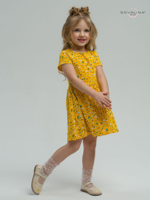 Платье Лето цветы на горчице - Sovalina фото 16